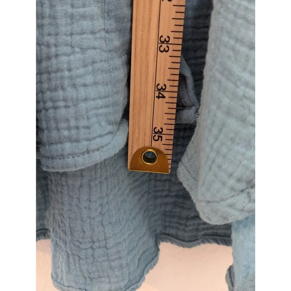 Franco Shirt Dress Blue Button Down Size M - Picture 5 of 6